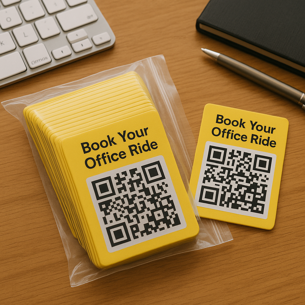 Professional QR business cards in packet