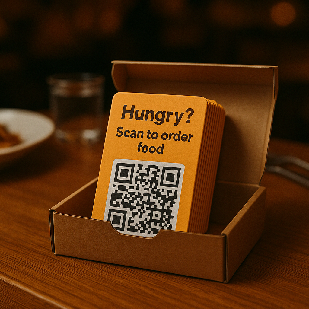 QR cards for food delivery and restaurants
