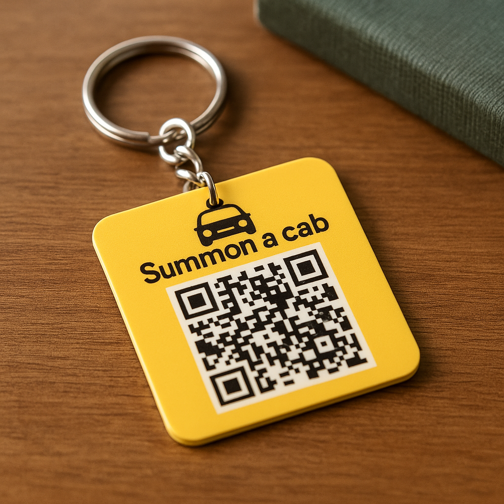 QR keychain for transport booking