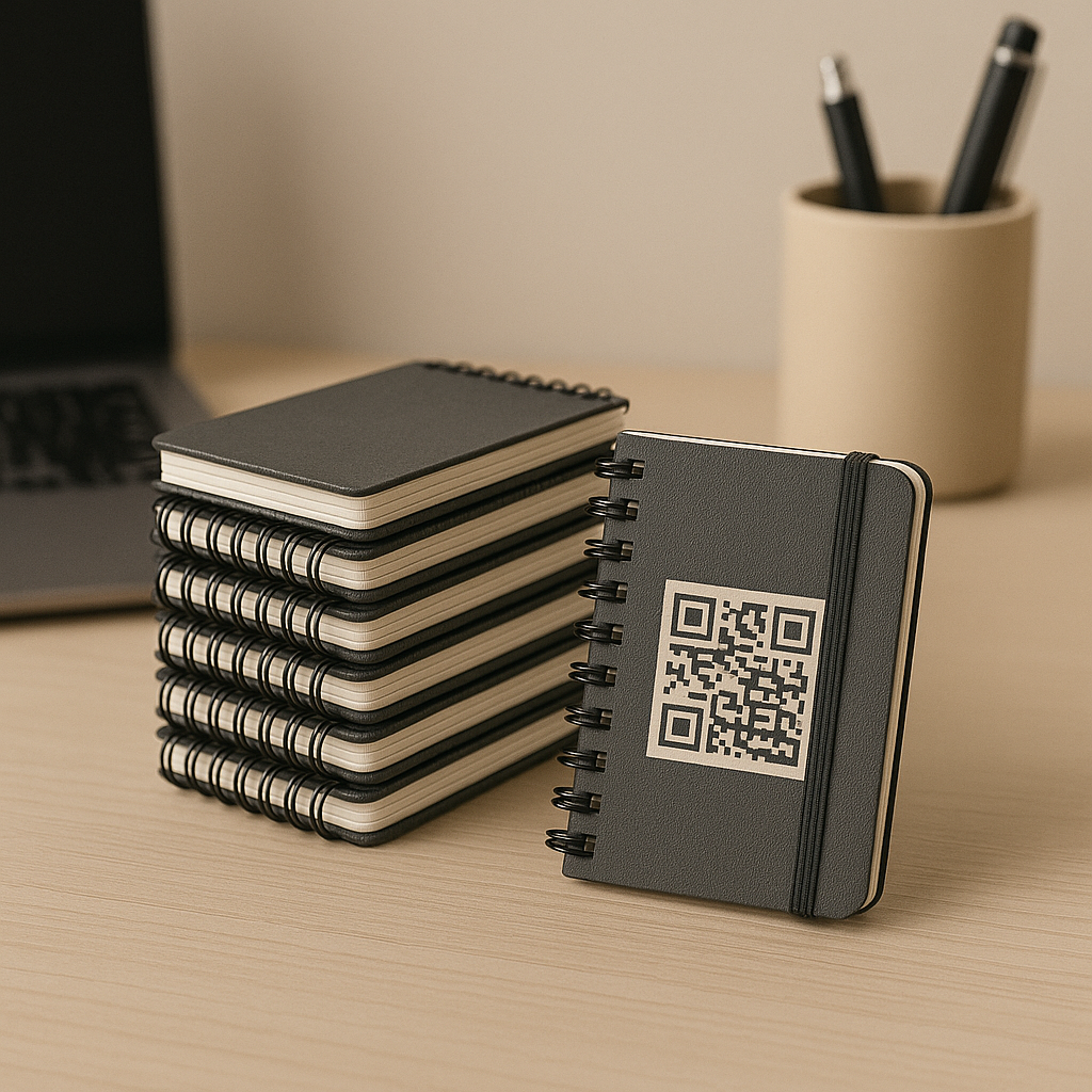 Professional notebooks with QR codes