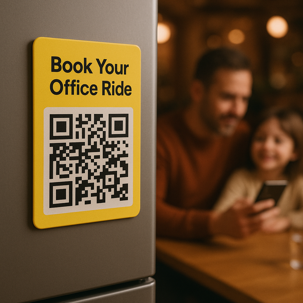 QR code wall display in business setting